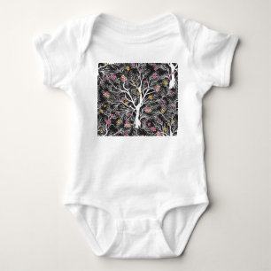 Body Fleurs colorées : Arbre Noir sans couture