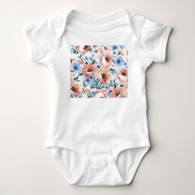 Body Fleurs d'aquarelle, illustration motif transparent (Devant)