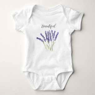 Body Fleurs de lavande Purple Floral Aquarelle mignonne