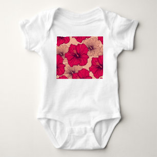 Body Fleurs d'Hibiscus dessinées à la main Vintage