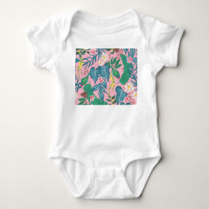 Body Fleurs tropicales Abstraites, motif de guache pein