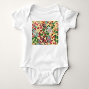 Body Fleurs tropicales Cerise : Aquarelle Patte transpa