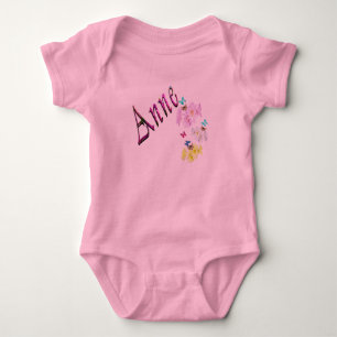 Body Floral Anne Nom Logo, Bodysuit bébé