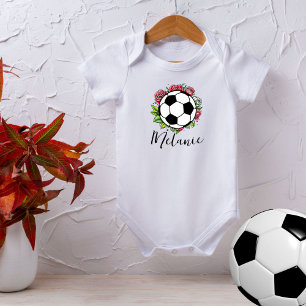 Body Floral Fleurs Football Football Baby Girl Bodysues