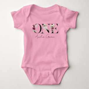 Body Floral ONE Baby Girl's 1st Birthday + Nom tenue