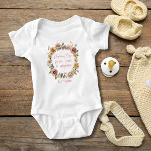 Body Flore rose personnalisée Baby Girl Cadeau