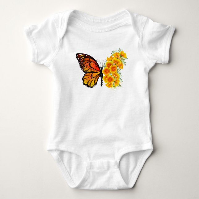Body Flower Butterfly with Yellow California Poppy (Devant)