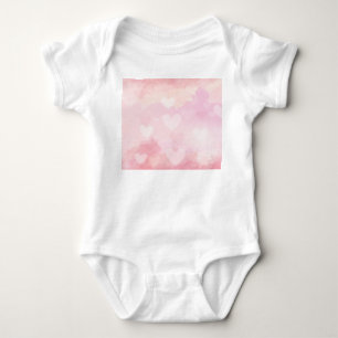 Body Fond de cœurs à l'aquarelle rose – Amour romantiqu