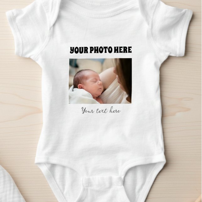 Body for children with photo and customized text baby strampler (Von Creator hochgeladen)