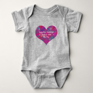 Body Forme cardiaque Abstraite date bébé rose Cascade