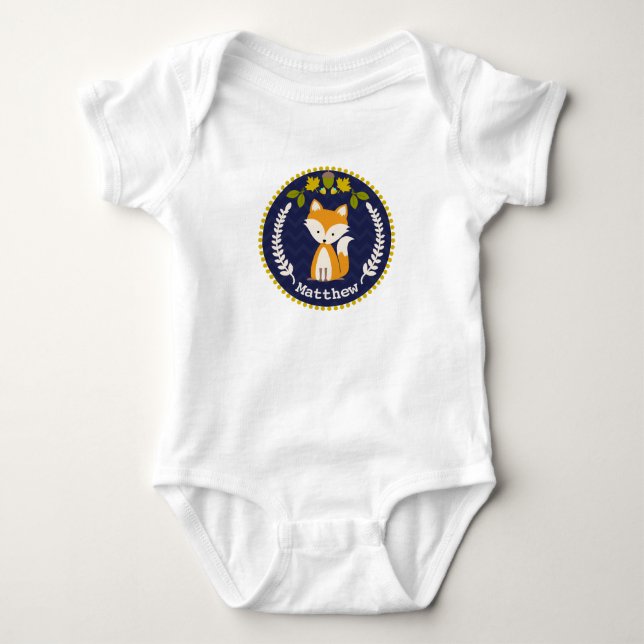 Body Fox Wreath Personnalisé Baby Boy (Devant)