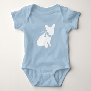 Body Français Baby shower Bulldog Français Frenchie Blu