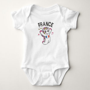 Body France Fan de football Unicorne avec drapeau du co