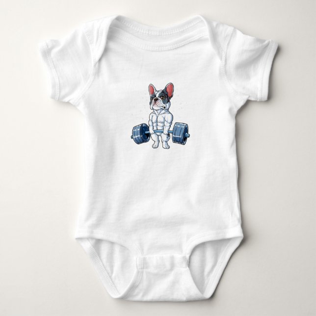 Body French Bulldog Poids Funny Deadlift Gym (Devant)