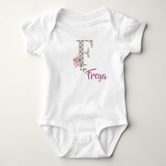 Body Freya Nom Révéler la tenue Lettre F Romper Floral (Devant)