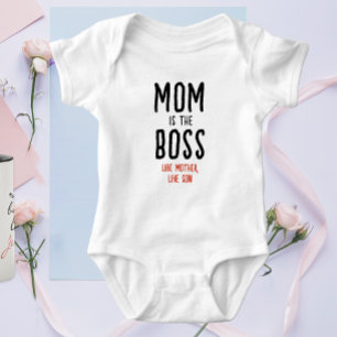 Body Fun Boss Maman Dit Moderne Noir Et Rouge Typo