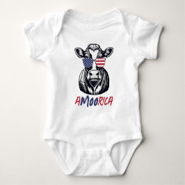 Body Funny Cow A-MOO-Rica Patriotique
