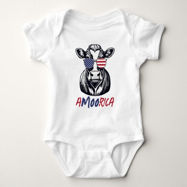 Body Funny Cow A-MOO-Rica Patriotique (Devant)
