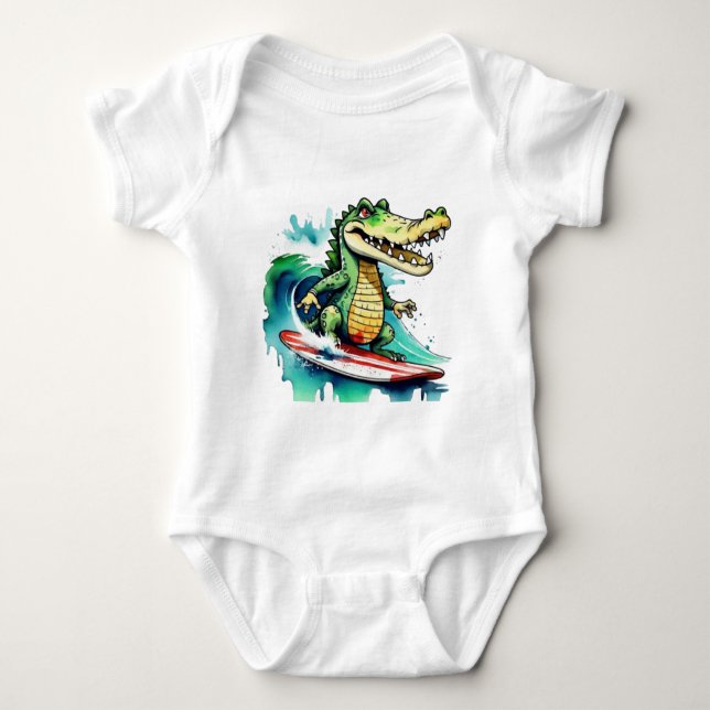 Body Funny crocodile surf T-shirt (Devant)