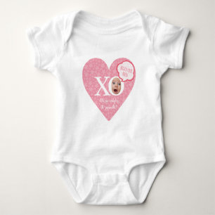 Body Funny Porte bébé visage personnalisé Coeur rose