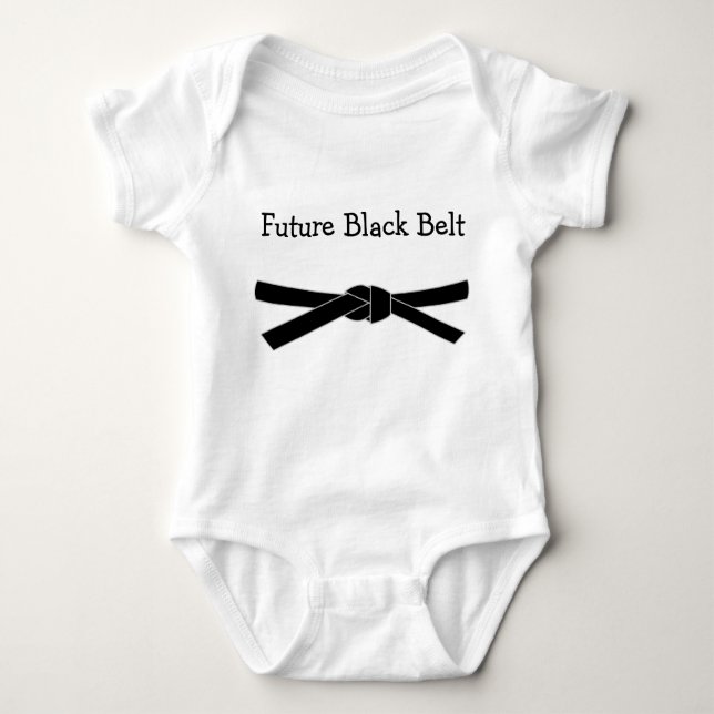 Body Futur Black Belt Baby Jersey Bodysuit (Devant)
