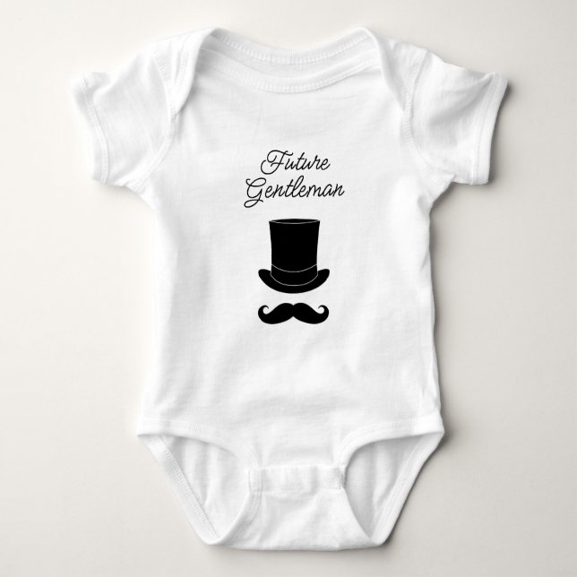 Body Futur gentleman mignon élégant chapeau et moustach (Devant)