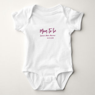 Body Futur maman baby shower nom date rose simple minim