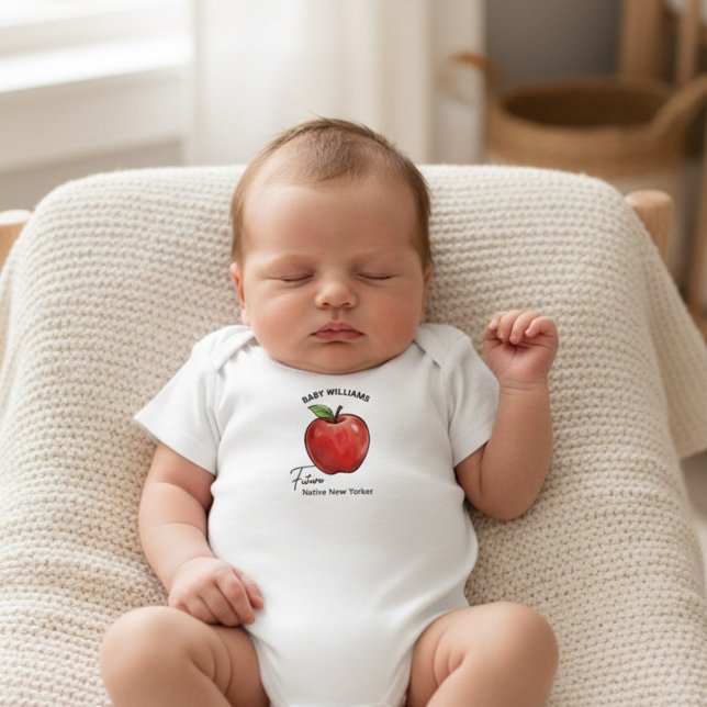 Body Future Native New Yorker Big Apple Baby (Personalized baby creeper from the NYC Locally Grown Baby Shower collection by Darling & May)