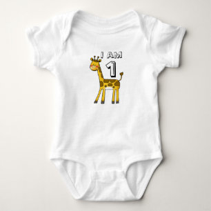 Body Garçon de 1 an d'anniversaire/fille (girafe)