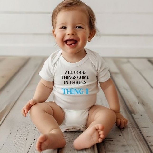 Body garçon une pièce pour triplés, triplet idée cadeau (Thing 1-2-3 Bodysuit for Triplets)