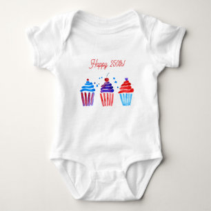 Body Gâteau patriote 250ème rouge blanc bleu aquarelle 