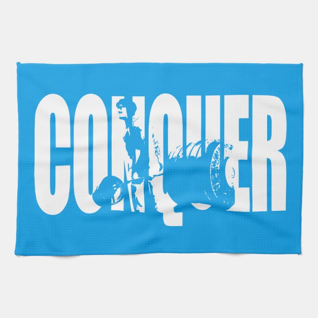 Body-Gebäude-Motivation - CONQUER Geschirrtuch (Horizontal)