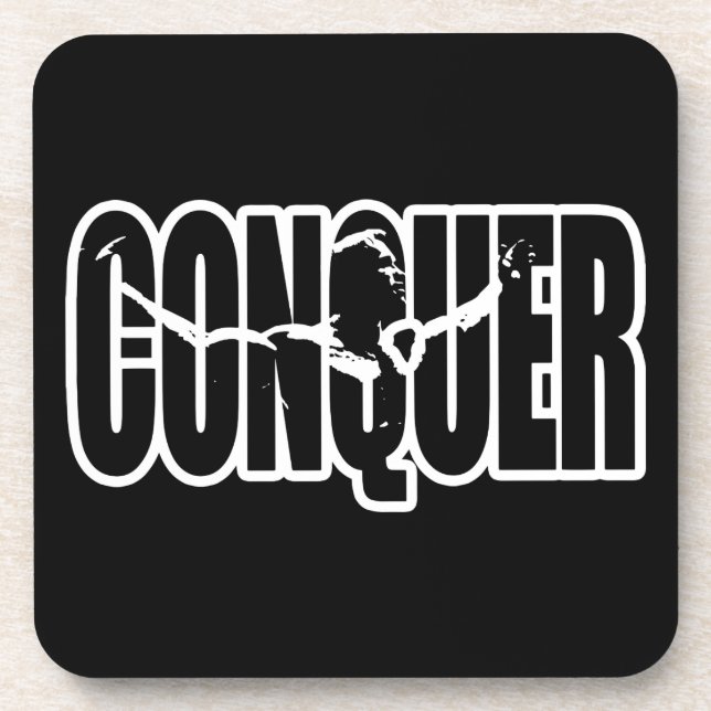 Body-Gebäude-Motivation - CONQUER Untersetzer (Vorderseite)
