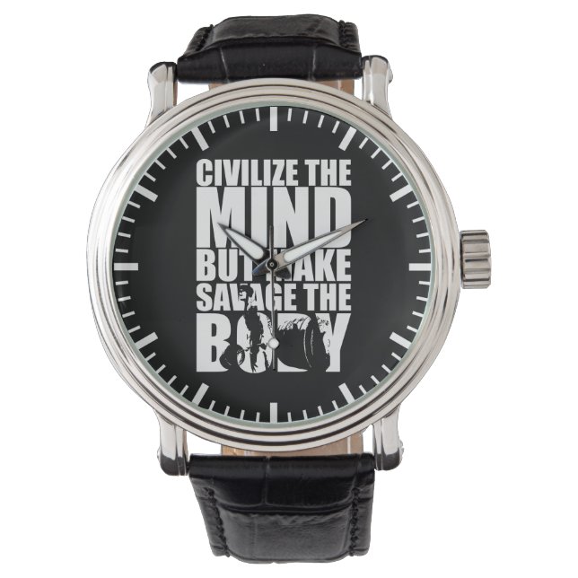 "Body Gebäude" Motivierend Armbanduhr (Vorderseite)