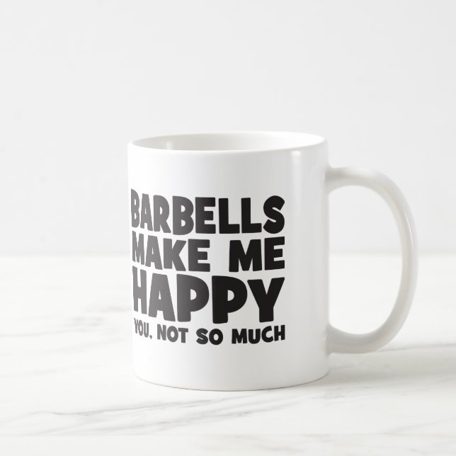 "Body Gebäude" Spaß - Barbells machen mich glückli Kaffeetasse (Rechts)