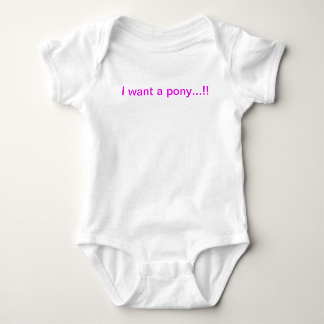 Body Gilet de bébé "je veux un poney " (Devant)