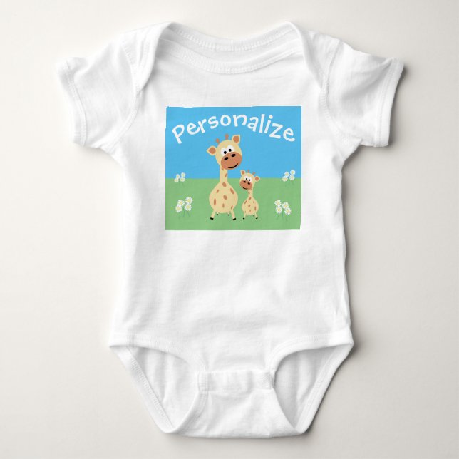 Body Girafe Cute Personnalisée Avec Daisers (Devant)