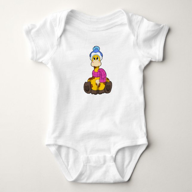 Body Girafe en hiver avec Casquette et écorce (Devant)