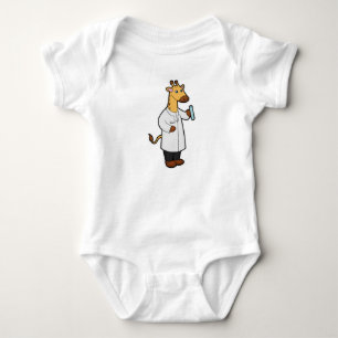 Body Giraffe comme docteur avec tube d'essai