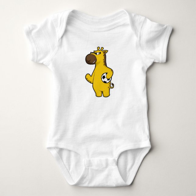 Body Giraffe en joueur de football avec balle de footba (Devant)