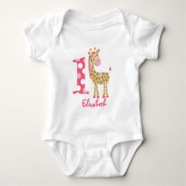Body Giraffe rose 1er 1er anniversaire chemise personna