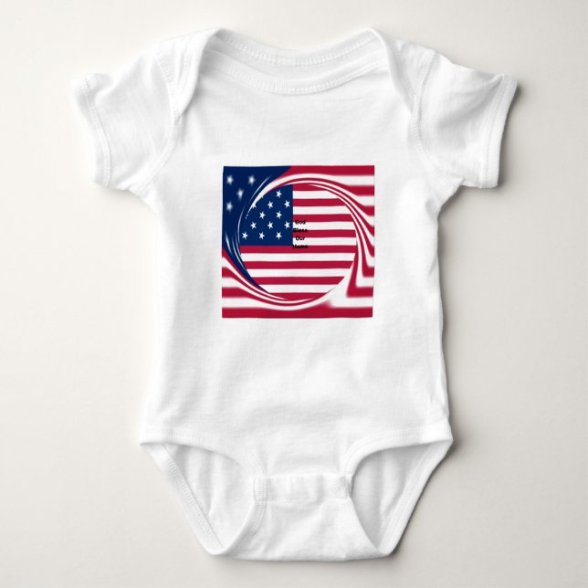 Body God Bless Our Home : USA Flag Swirl Art (Devant)