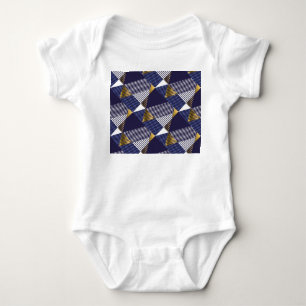 Body Gold Blue Luxe : Motif géométrique sans couture