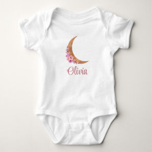 Body Golden Floral Moon Nom personnalisé