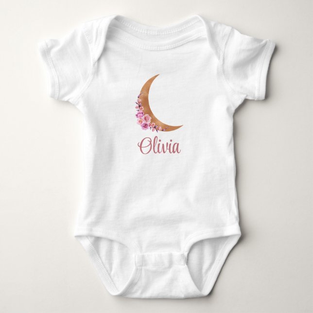 Body Golden Floral Moon Nom personnalisé (Devant)