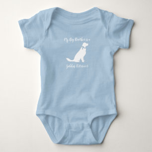 Body Golden Retriever Baby shower chien bleu garçon