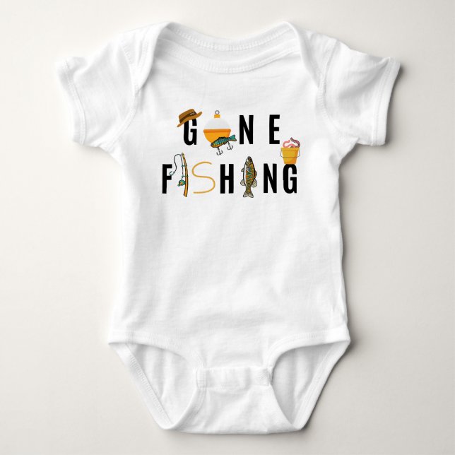 Body Gone Fishing Baby Bodysuit (Devant)