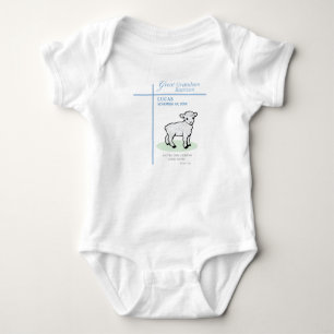 Body Grand-fils Baptême Lamb Bleu Personnalisé