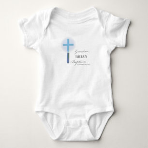 Body Grandson Baptême bleu dentelle personnalisée