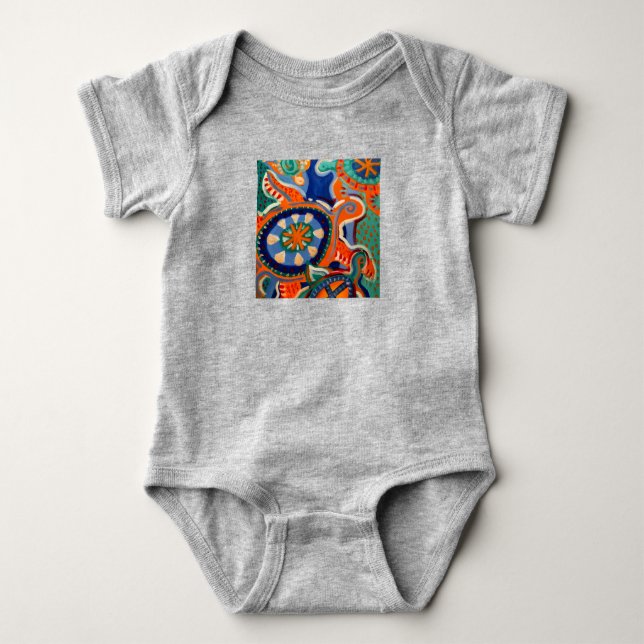 Body Graphique de tortue en turquoise&orange sur la car (Devant)